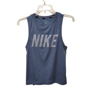 Nike Women's Miler Running Dri-Fit Gray Mesh Racerback Training Tank Top